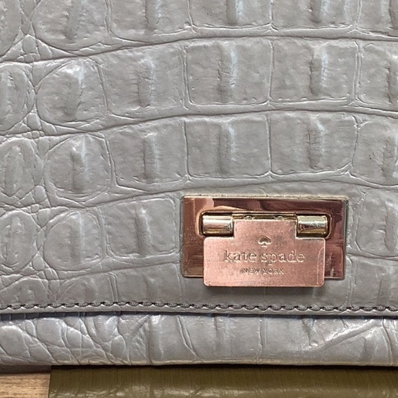 Kate Spade Grey Fiona Embossed Leather Bag Crossbody - Picture 3 of 11